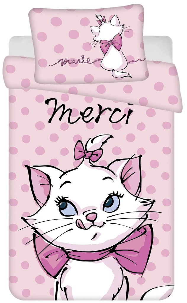 Jerry Fabrics Obliečky do postieľky 100x135 + 40x60 cm- Marie Cat "Merci"