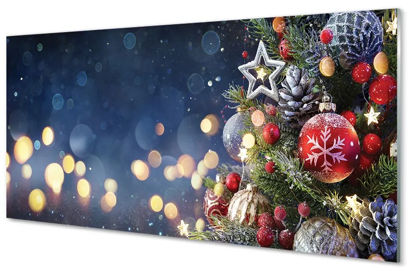 Nástenný panel  Vianočný strom dekorácie sneh 100x50 cm