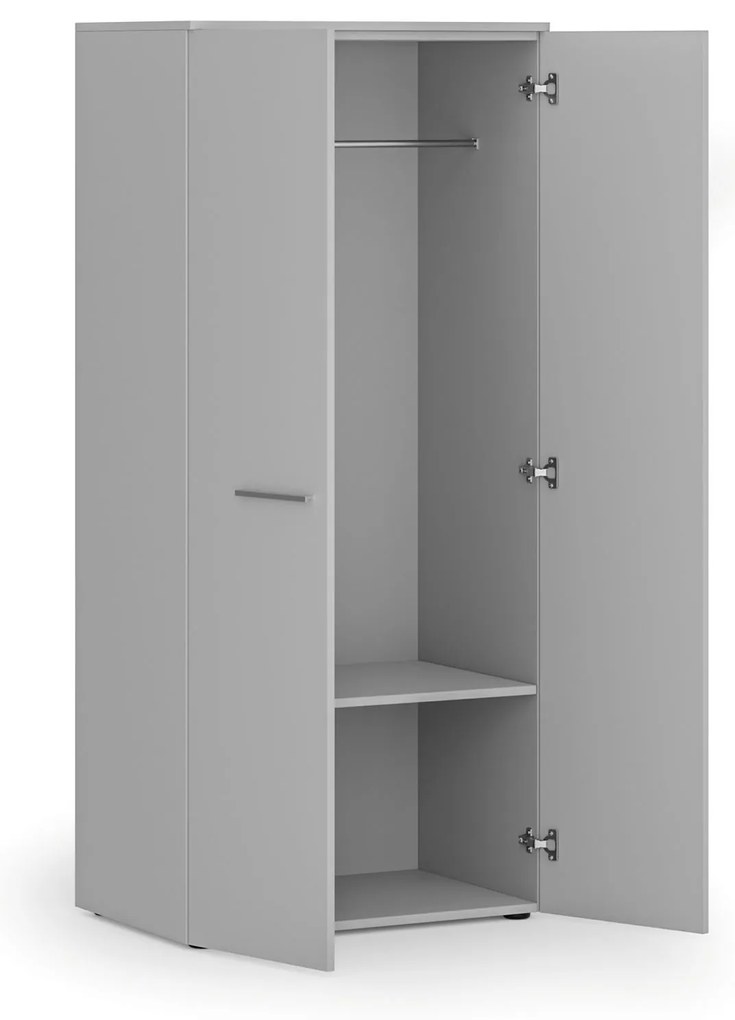 Kancelárska šatníková skriňa PRIMO GRAY, 1 polica, šatníková tyč, 800 x 500 x 1781 mm, sivá