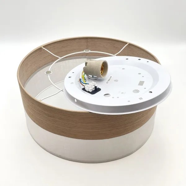 Stropné svietidlo SIRJA WOOD 1xE27/15W/230V pr. 35 cm biela/dub