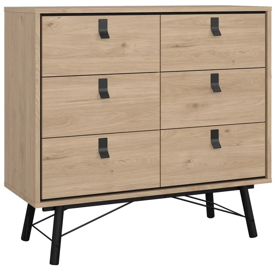 Nízka komoda v dekore duba v prírodnej farbe 102x99 cm Ry – Tvilum