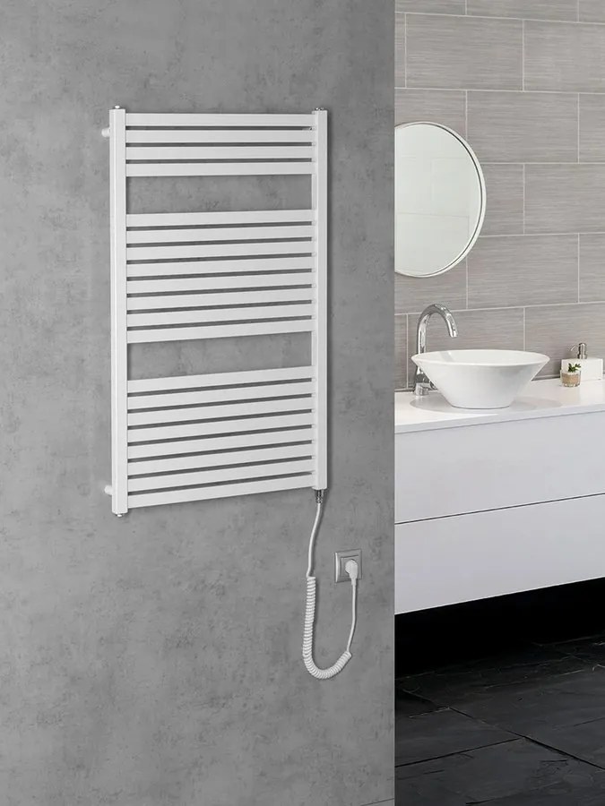 Aqualine Aqualine, TONDI-E elektrické vykurovacie teleso, rovné, 600x970 mm, 400W, biela, DE460T