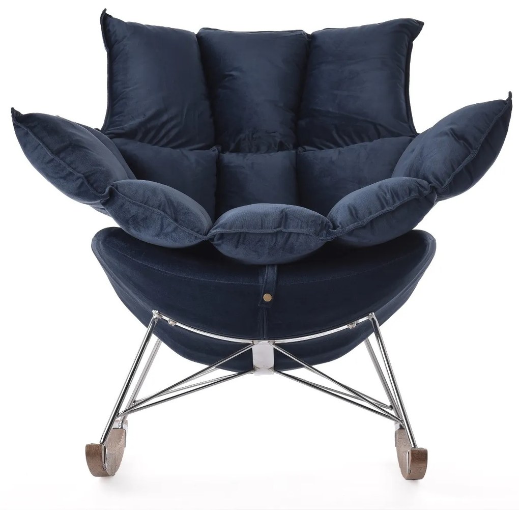 DUKA HOJDACIE KRESLO LIESLIE NAVY BLUE 90X102X85 CM MODRÁ, STRIEBORNÁ 30517