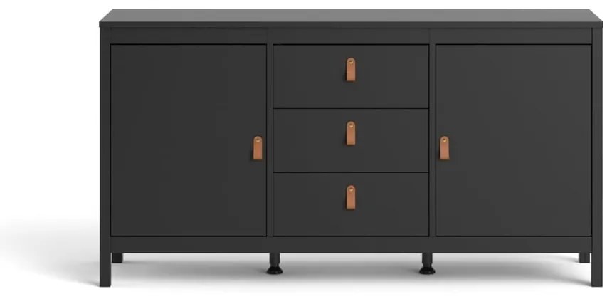 Čierna nízka komoda 152x80 cm Madrid – Tvilum