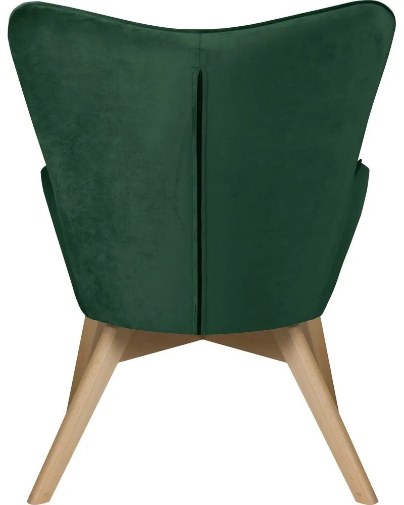 Tmavozelené zamatové kreslo Niko – Ropez