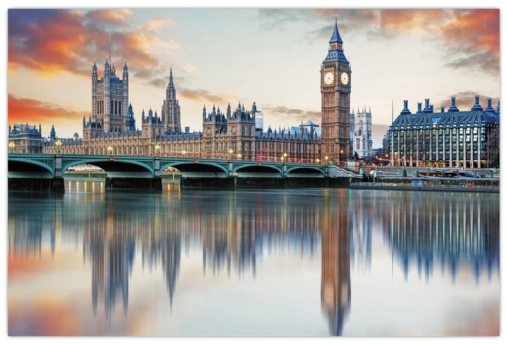 Obraz - Londýnske Houses of Parliament (90x60 cm)