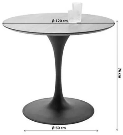 Invitation jedálenský stôl biely/mosadz Ø120 cm