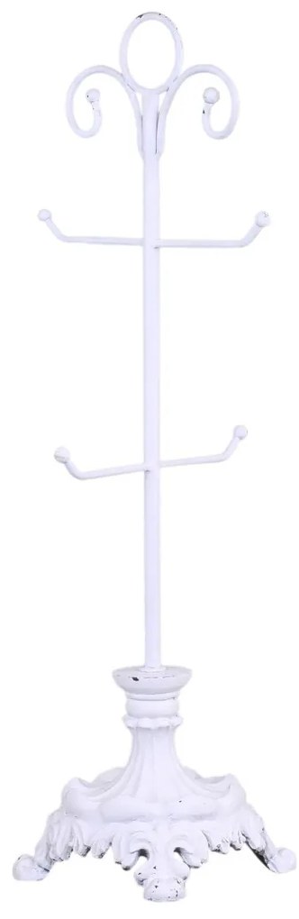 Biely kovový stojan na nohe na hrnčeky - Ø 14*54 cm