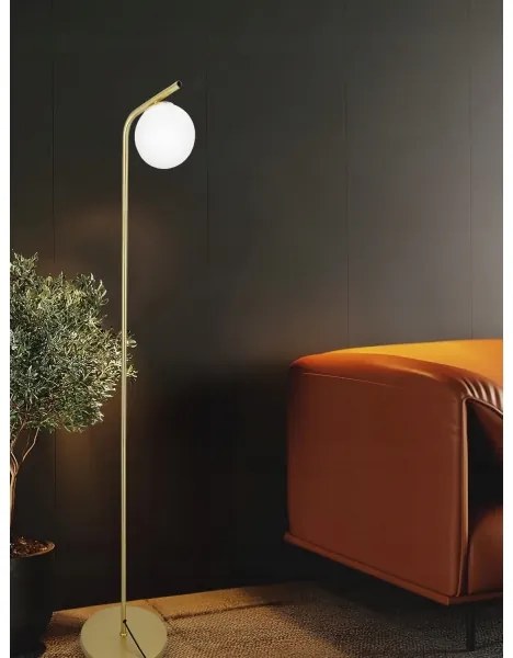 Stojacia lampa 1xG9/40W/230V zlatá/biela