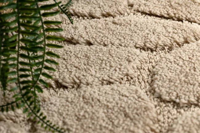 Kúpeľňový koberček SUPREME STONES kamienky, béžový kruh