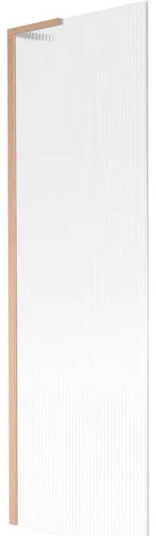 Mexen Next L, 1-krídlová vaňová zástena 60 x 150 cm, 6mm sklo s rebrovým vzorom, medený profil, 895-060-000-03-09-65