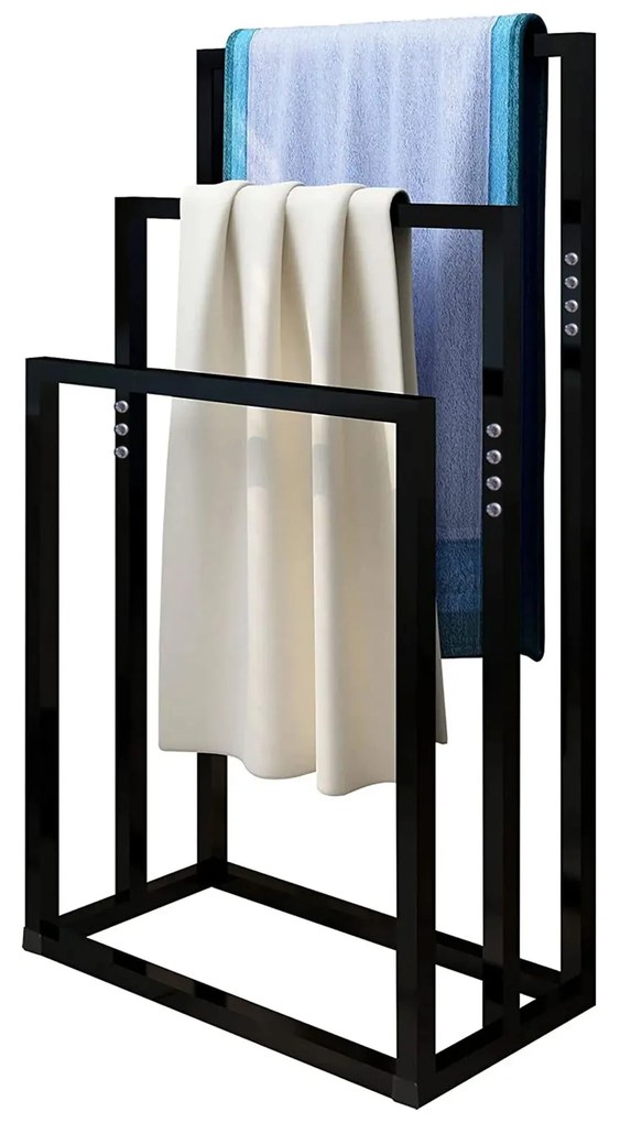 Tutumi Tutumi, 3-ramenný kovový stojan na uteráky 600x260x1000 mm 391840, čierna matná, HOM-01003