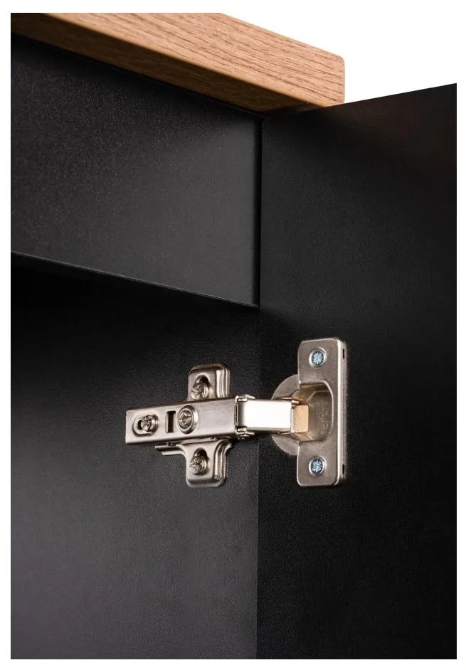 Koupelnová sestava Nova Black se skříňkami a umyvadly 140 cm černá/dub evoke