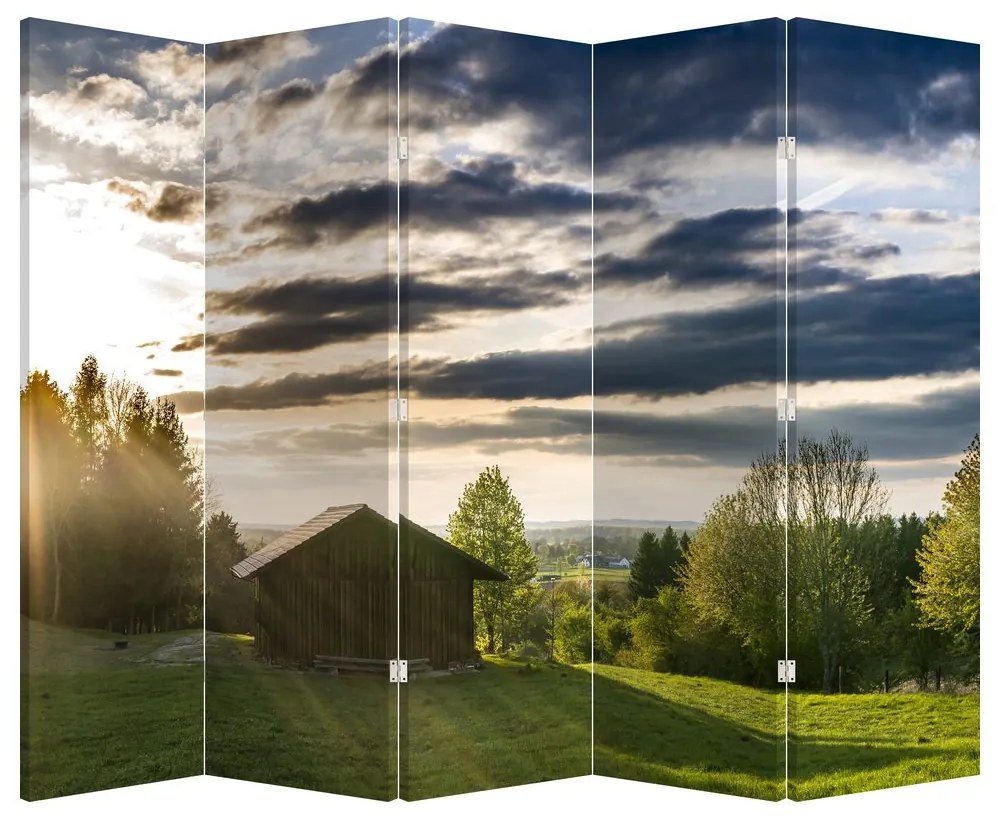 Paraván - Lesné chata (210x170 cm)