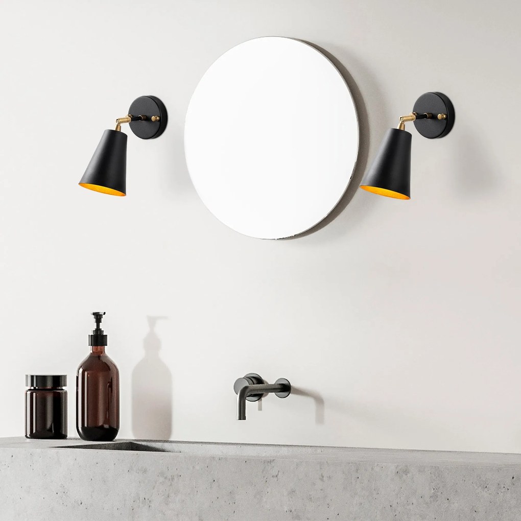 Nástenná lampa Evander čierna