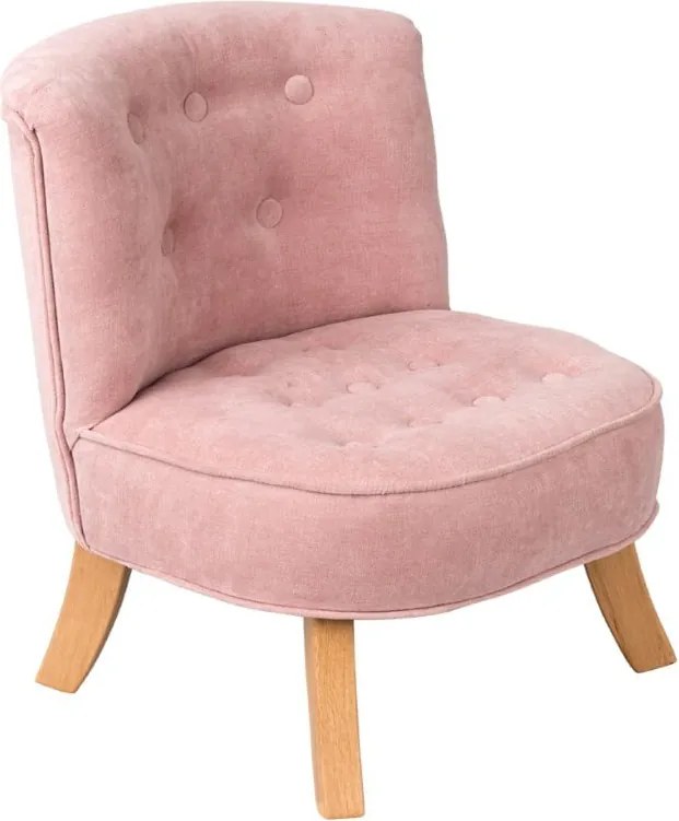 Detské kreslo špinavá ružová 17 cm Biela