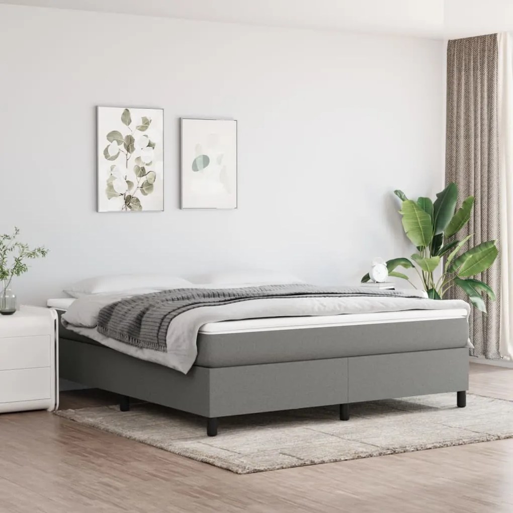 Rám na boxspring posteľ tmavosivý 160x200 cm látka