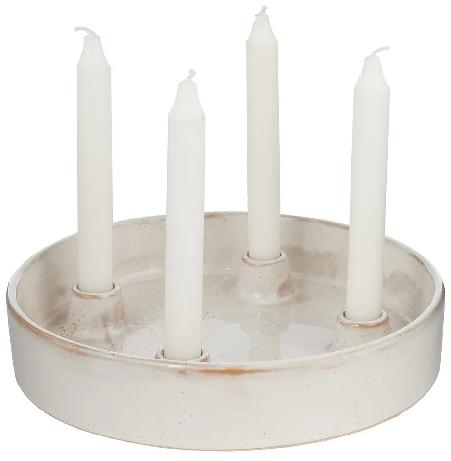 ADVENT Svietnik na 4 sviečky 25 cm - biela