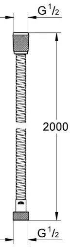 GROHE 22103000 - sprchová hadica VITALIOFLEX METAL LONG-LIFE 2000 mm, chróm