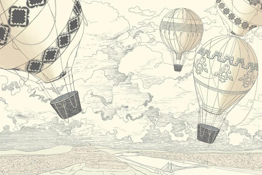 Samolepiaca tapeta vyhliadkový let balónom