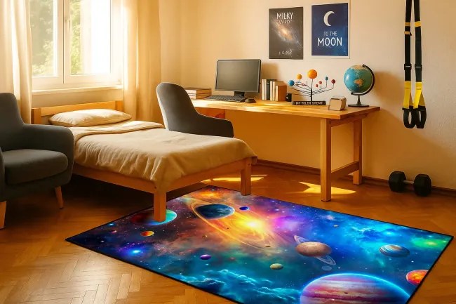 Protišmykový herný koberec Galaxia