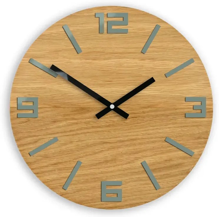 Nástenné hodiny Arabic Wood hnedo-šedé