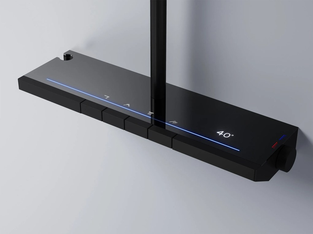 Rea Pedro, sprchový set s termostatom, čierna matná, REA-P0897