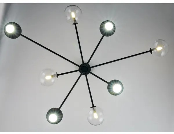 Jupiter 1996 - Luster na tyči MOKA 4xGU10/10W/230V + 4xG9/10W/230V čierna/číra