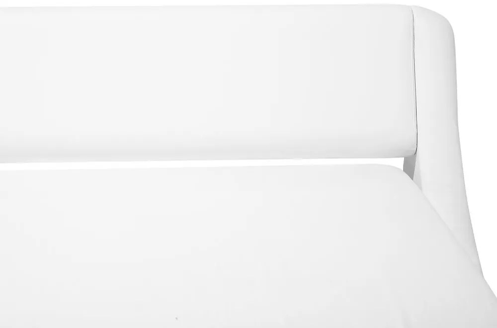 Posteľ z umelej kože s úložným priestorom 160 x 200 cm biela AVIGNON Beliani