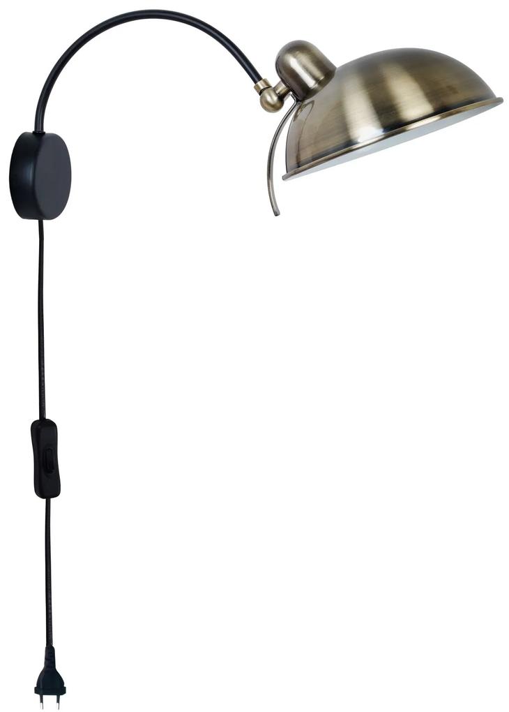 CLX Nástenná lampa s vypínačom NICCOLO, patina