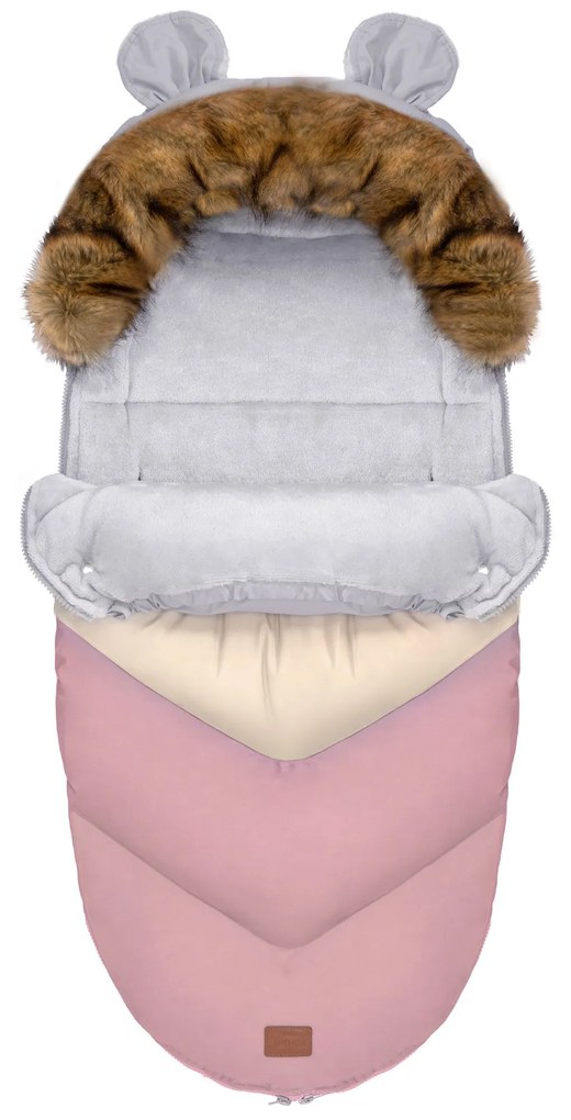 Dekorstudio Detský fusak s kožušinou Teddy N PRO-V Pastelovo ružový