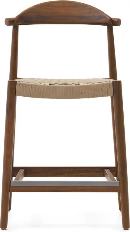 Hnedá drevená záhradná barová stolička Nina – Kave Home