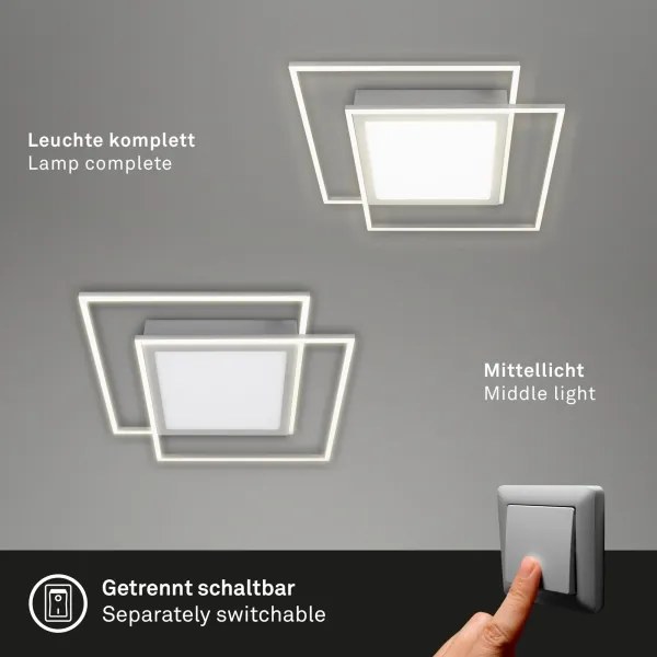 Brilo - LED stropné svietidlo 2xLED/16W/230V + LED/19W 51,5x51,5 cm matný chróm