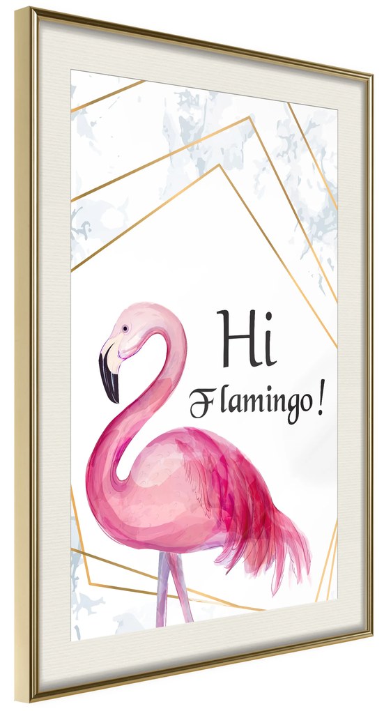 Artgeist Plagát - Hi Flamingo! [Poster] Veľkosť: 20x30, Verzia: Čierny rám