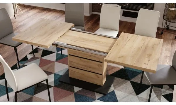 Rozkladací jedálenský stôl PAOLO dub craft/čierna