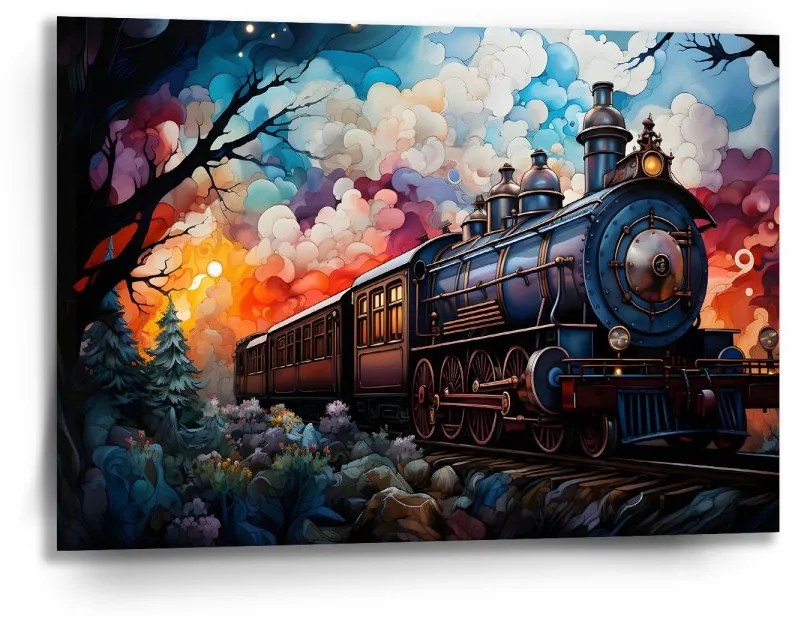 Sablio Obraz Parná lokomotíva v kúzelnej krajine - 90x60 cm