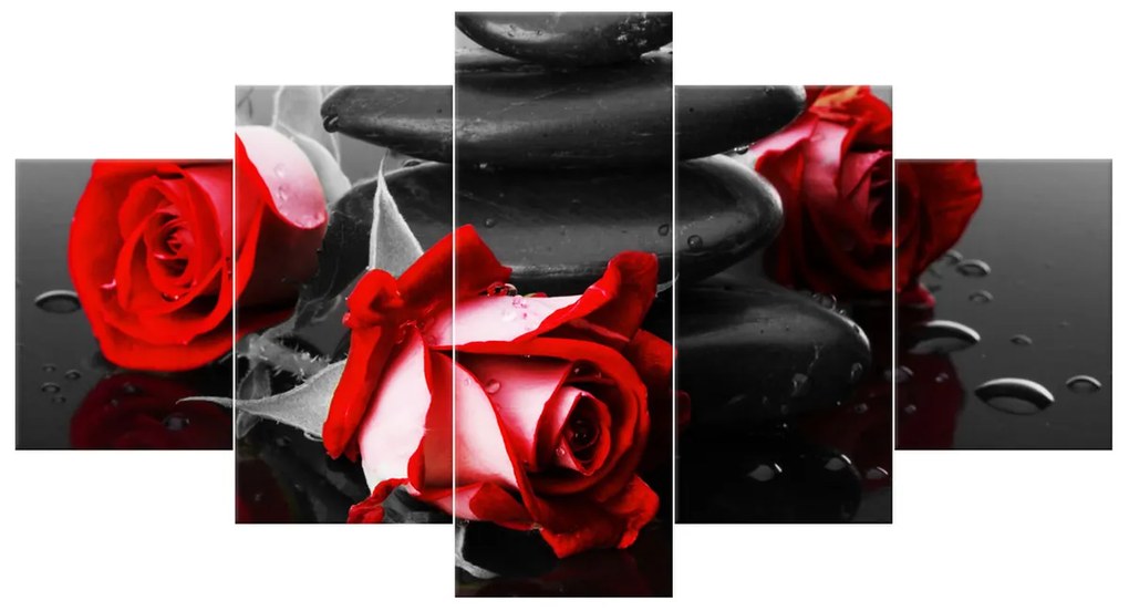 Gario Obraz na plátne Roses and spa - 5 dielny Rozmery: 125 x 70 cm