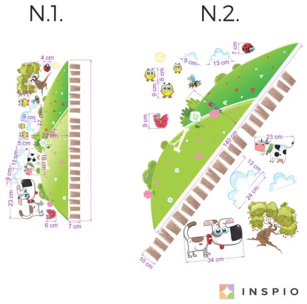 Nálepka na stenu - Pes a Krava