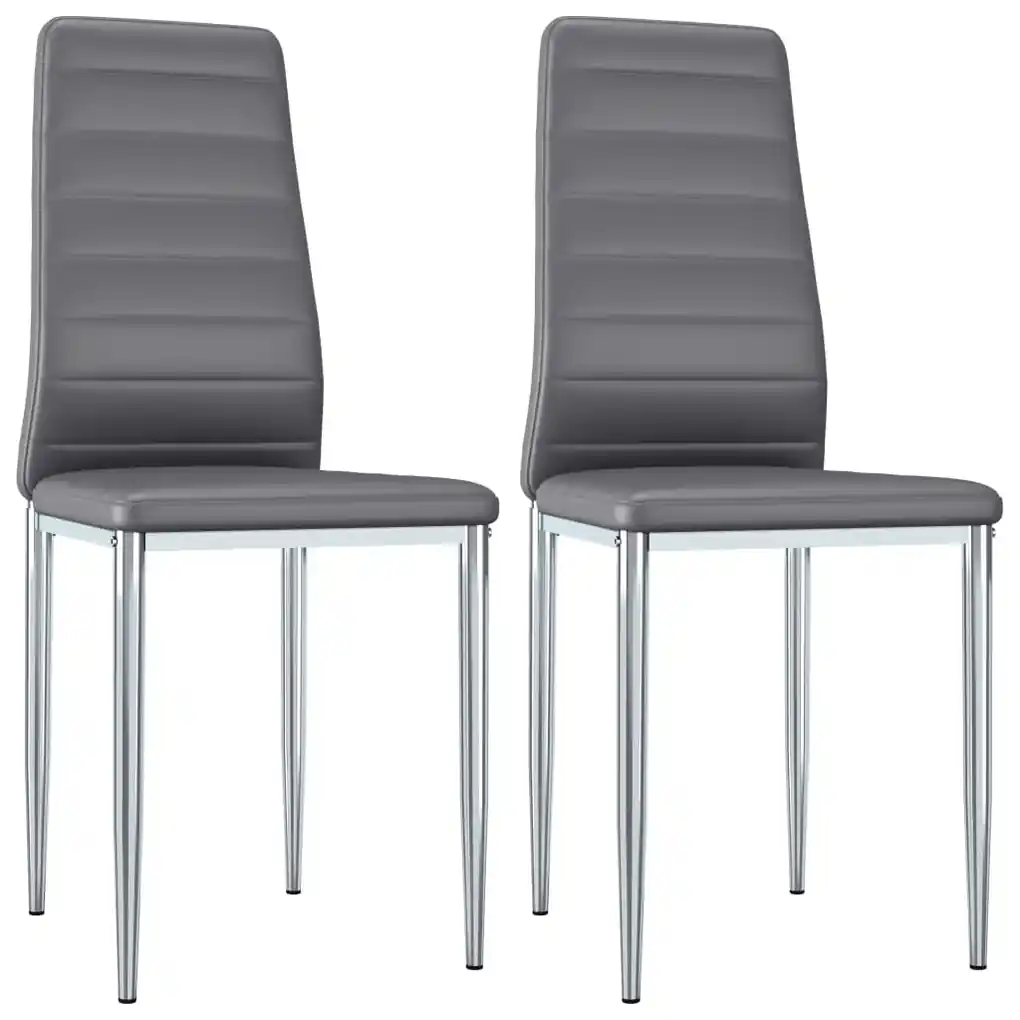 vidaXL Jedálenské stoličky 2 ks, sivé, umelá koža | BIANO