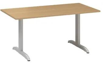 Konferenčný stôl Alfa 450 so sivým podnožím, 160 x 80 x 74,2 cm, dezén buk