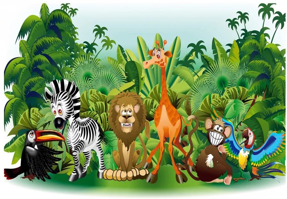 Samolepiaca fototapeta - Zvieratá v džungli 147x105