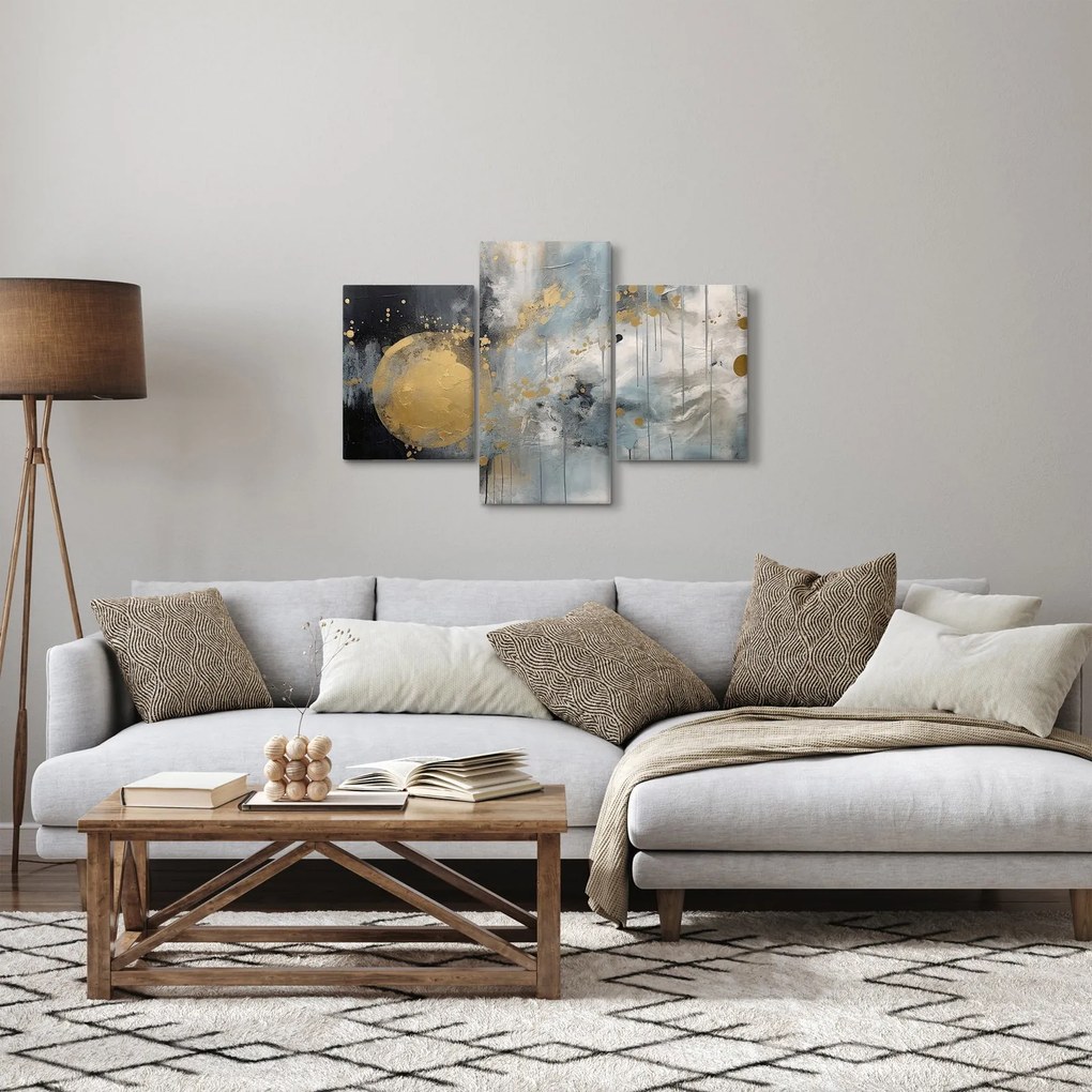 Obraz - Abstrakcia so zlatou guľou (90x60 cm)