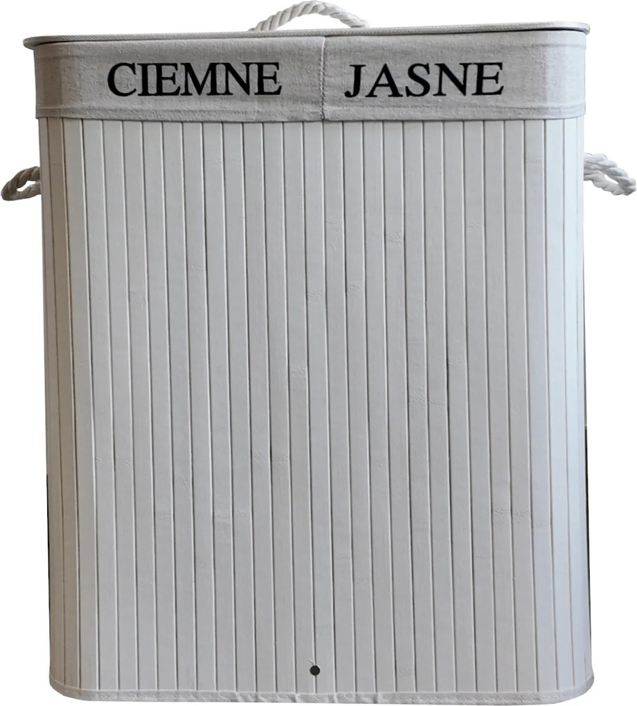 TRENDIE Bambusový kôš na prádlo 100l biely + DARČEK