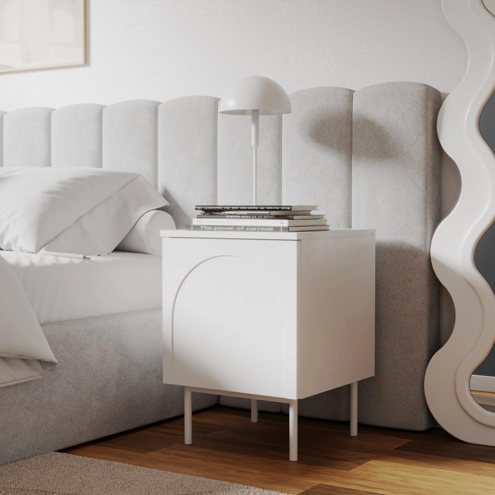 Noční stolek HELENE 40 cm bílá