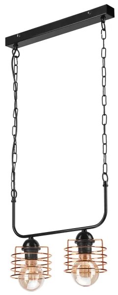 Luster na reťazi MORGAN 2xE27/60W/230V čierna/medená