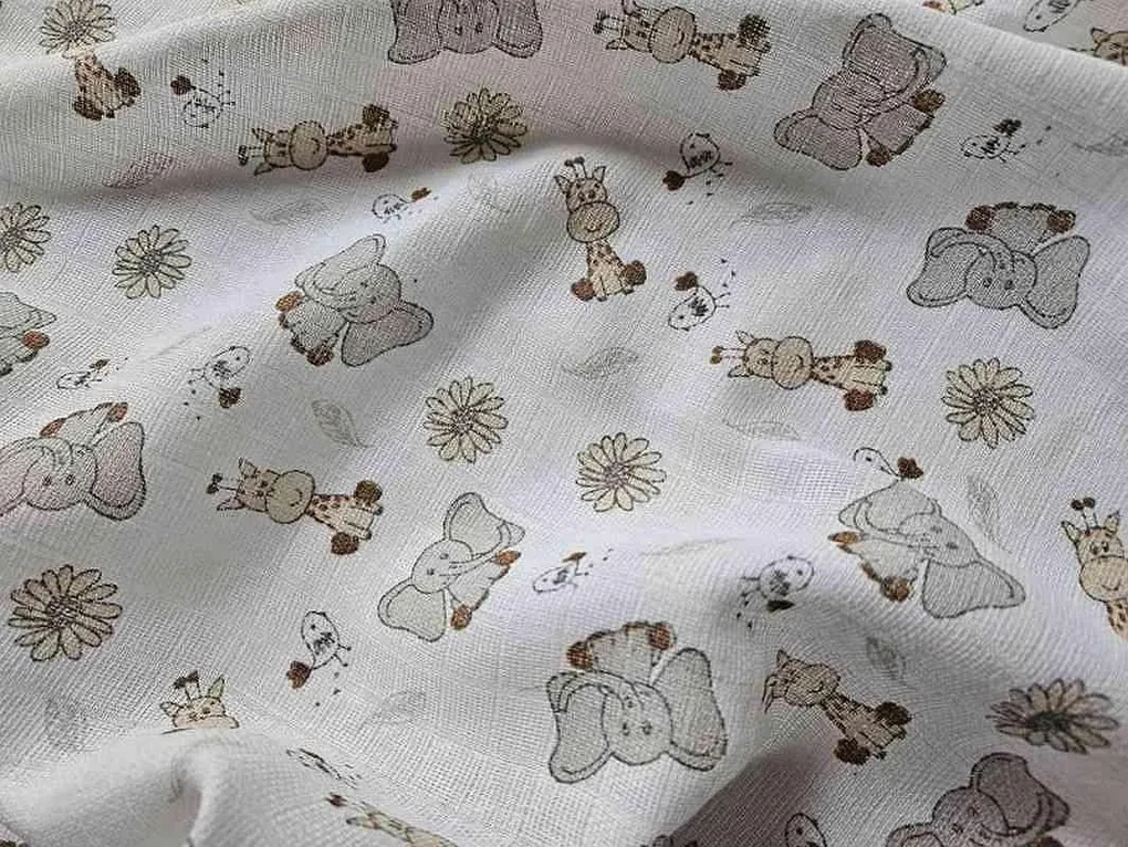 PREM -  PREM Látková plienka s potlačou ZOO cream Bavlna, 70/70 cm