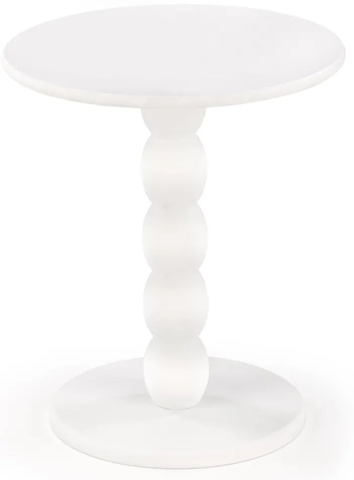 Odkládací stolek Cirilla 40 cm z masivu bílý