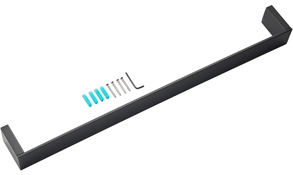 Cerano Marcell, nástenný držiak na uteráky 40 cm, čierna matná, CER-CER-428989
