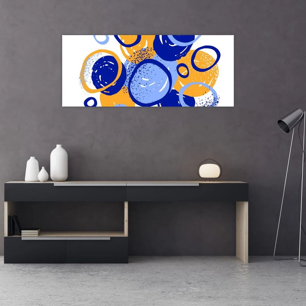 Obraz - Svetlý motív s kruhmi (120x50 cm)