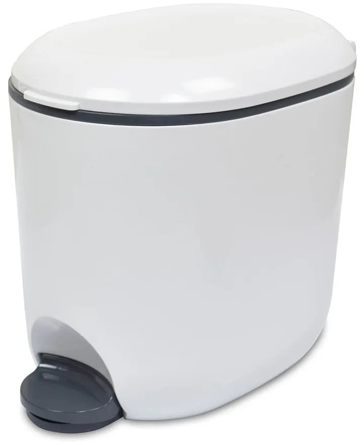 Biely nášľapný plastový odpadkový kôš 3,5 l – Addis